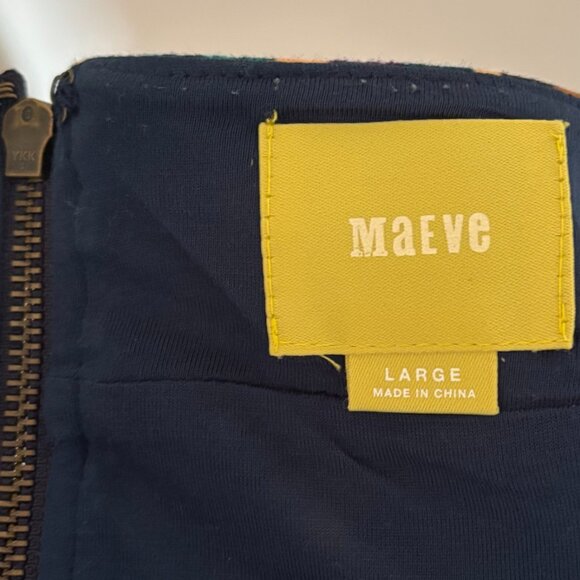 MAEVE Anthropologie Teal Geometric Pencil Skirt (size L) - Picture 4 of 5